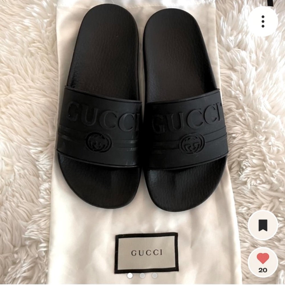 Black Gucci slides